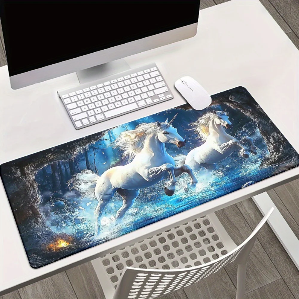 

Unicorns in Magical Forest Extended Mouse Pad Durable Rubber Gaming Keyboard Desk Mat for Office and PC