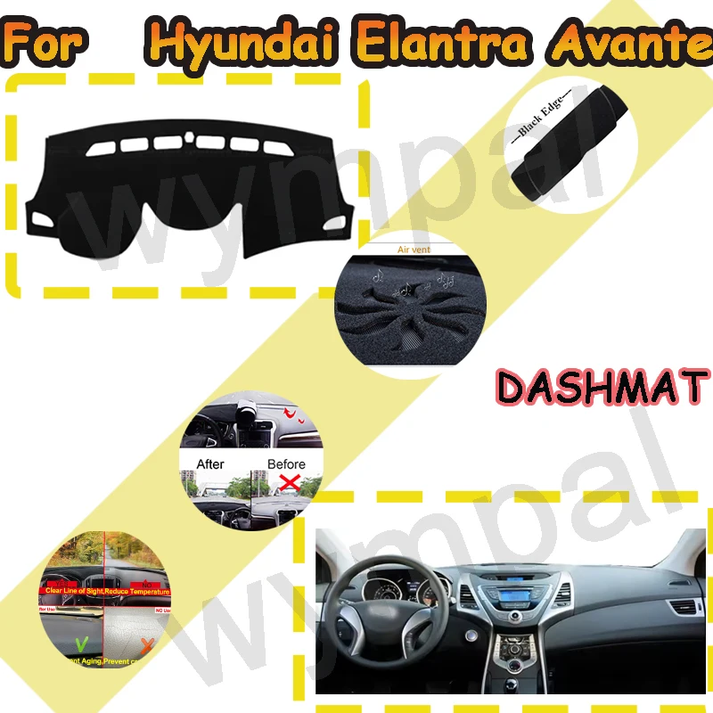 

Коврик для приборной панели, коврик для приборной панели автомобиля, чехол для приборной панели Hyundai Elantra Avante 2011 2012 2013 2014 2015, коврик для приборной панели