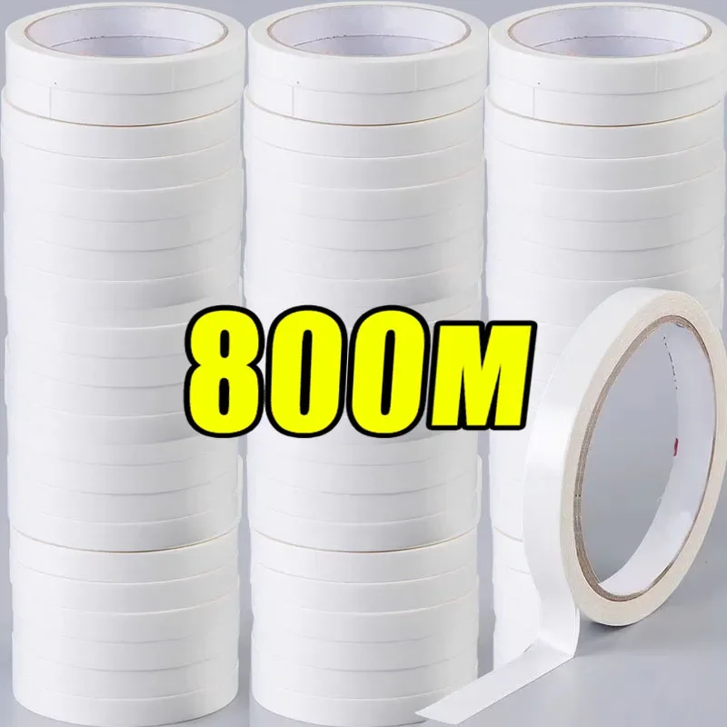 

8/800m Double Sided Tape Ultra-thin White Strong Sticky Tapes Stickers Super Adhesive Tape Strips for Home Office Supplies