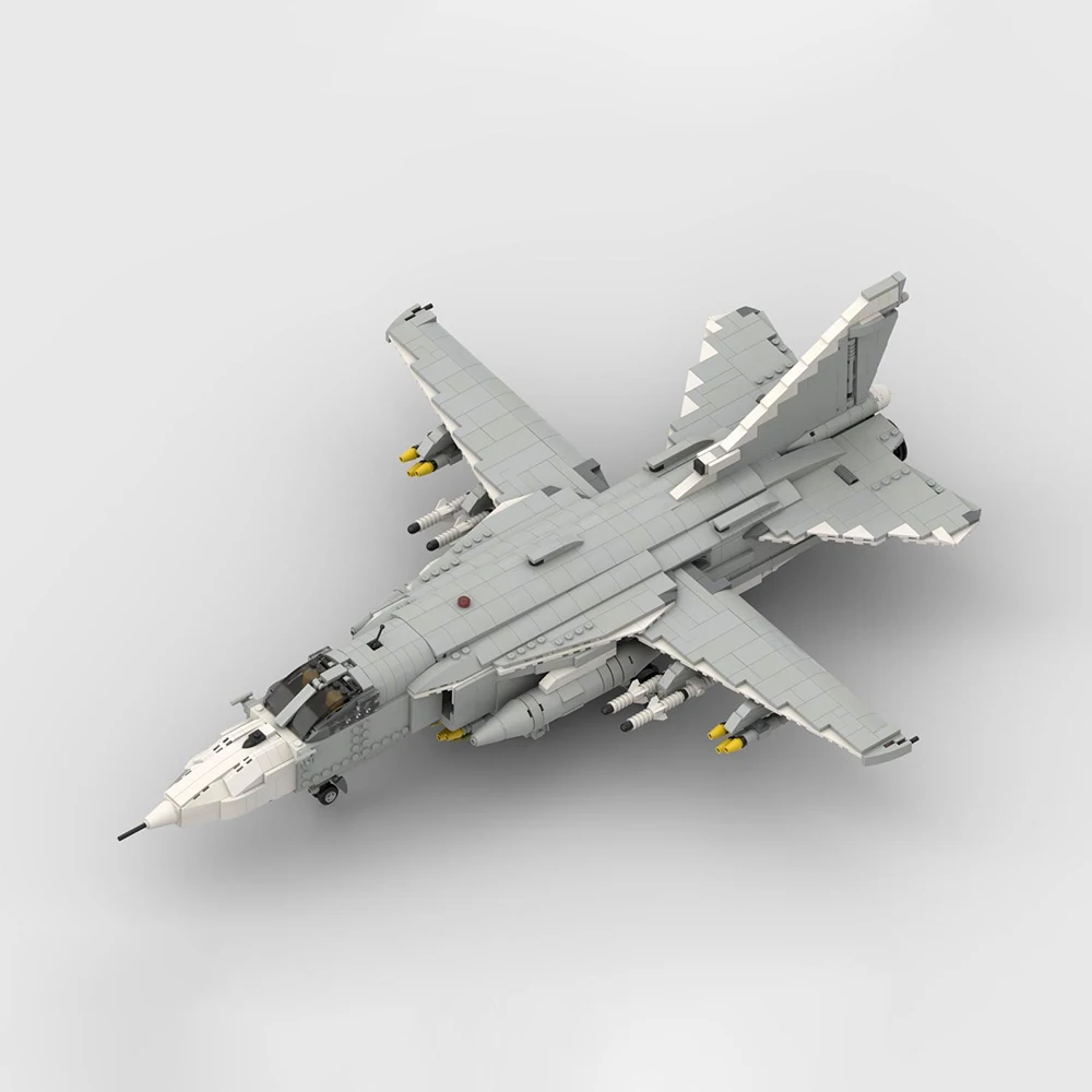 New MOC Military Series Su-24 Jet Fighter 1:34 Model Building Blocks DIY Technic Aircraft Assembly Toy Adult Collectible Gift