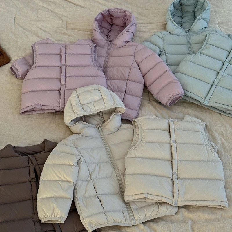 

2025 New Hot Selling Three Proof Children's Lightweight Down Jacket and Down Vest Two-piece Set
