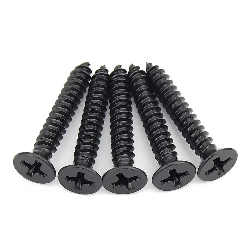 

M1 M1.2 M1.4 M1.5 M2 M1.7 M2.2 M2.6 M3 M3.5 M4 M5 Cross Black Carbon Steel Phillips Countersunk Flat Head Self-tapping Screw