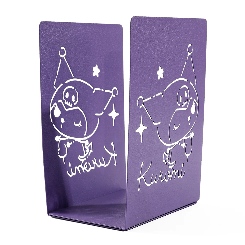 Sanrio Kuromi Bookends Purple Cute Metal Book Holder Table Office Decorate Retractable Cartoon Heavy Iron Book Work Supplies