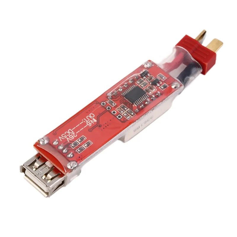 5PCS 2S-6S XT60 Deans T Plug Lipo Lithium Battery USB Charger Converter Adapter Board OCP For Electric Tool Displays Voltage