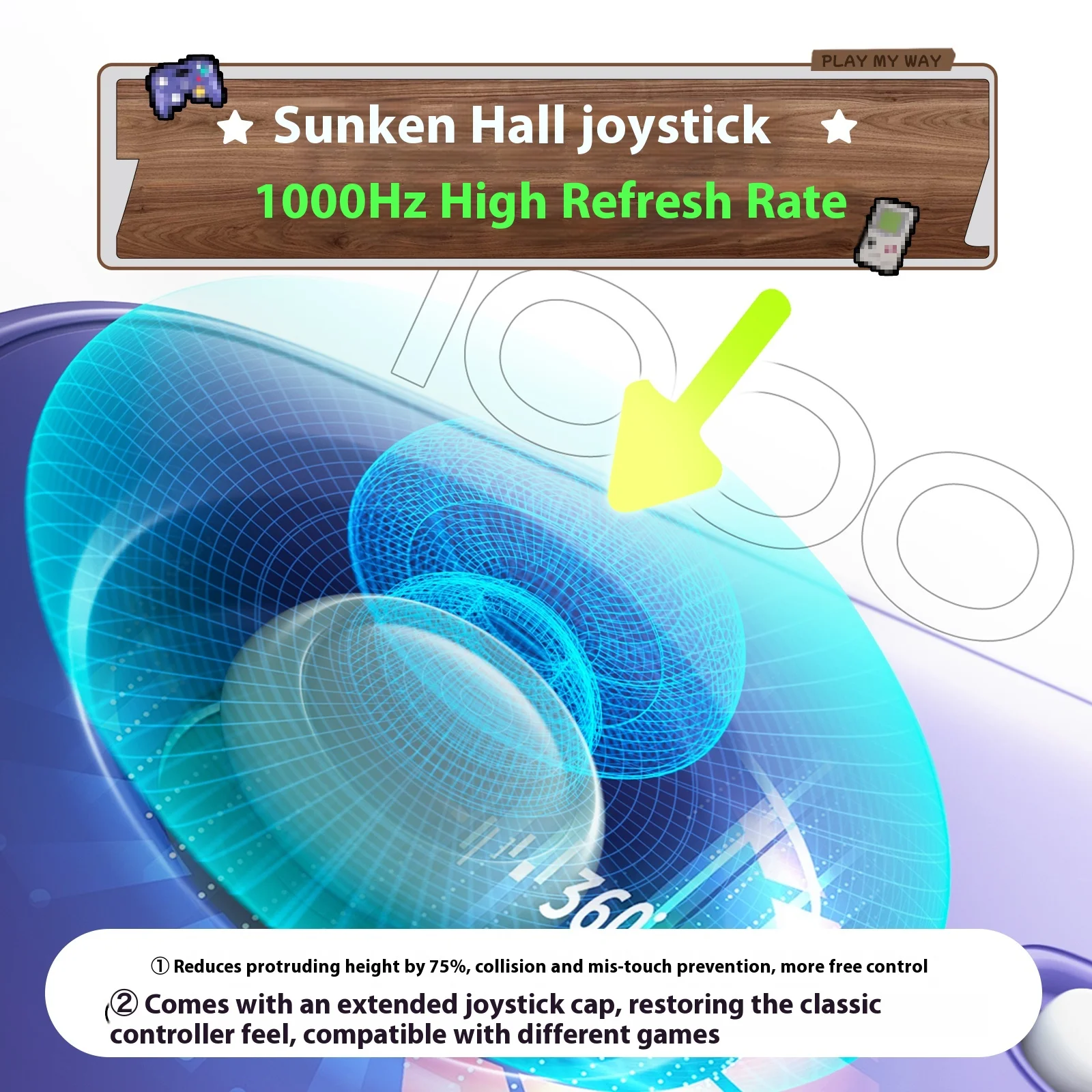 IINE Pocket Mini Controller Palm-Size Gamepads 1000hz Hall Joystick Short Video Remote Control مناسب لـ NS2 Android #5