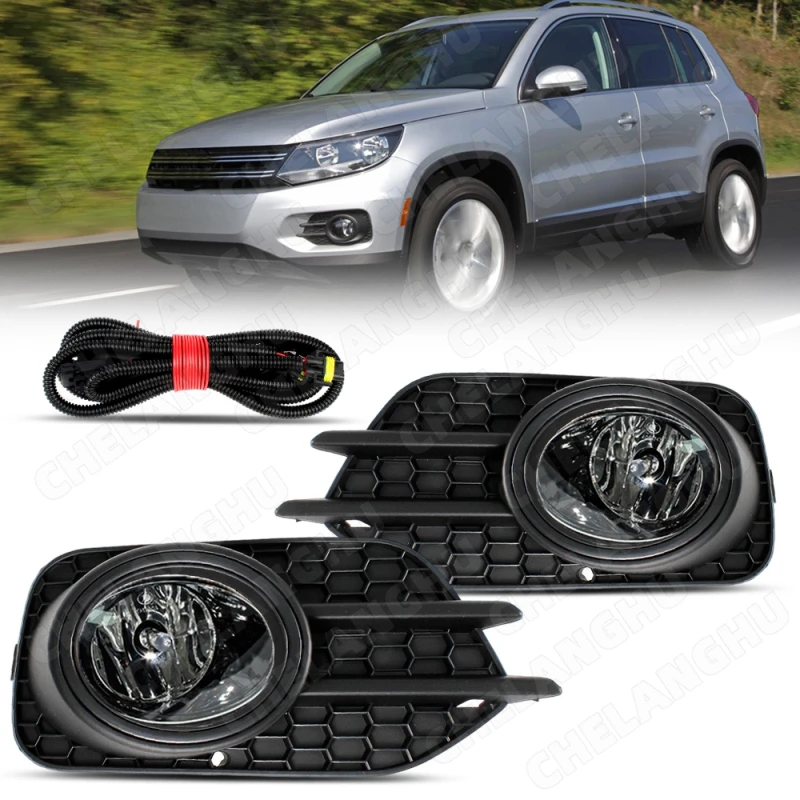 

Автомобильный фонарь для VW Tiguan 2012 2013 2014 2015, автомобильный Стайлинг, передняя противотуманная фара, решетка противотуманной фары/проводной