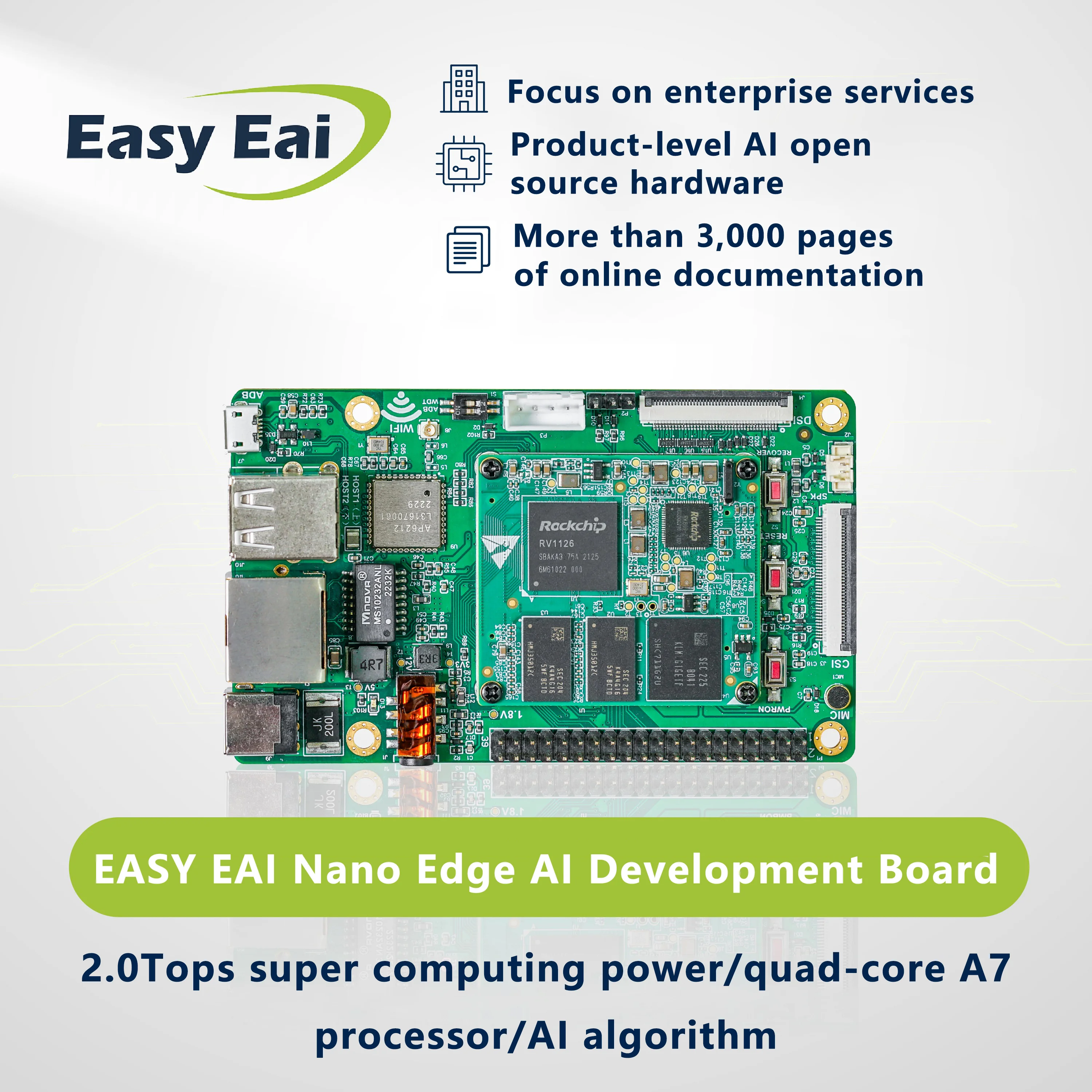 

Комплект разработки AI Rockchip RV1126: платформа ARM Linux с открытым исходным кодом для встраиваемого зрения и искусственного интеллекта Edge