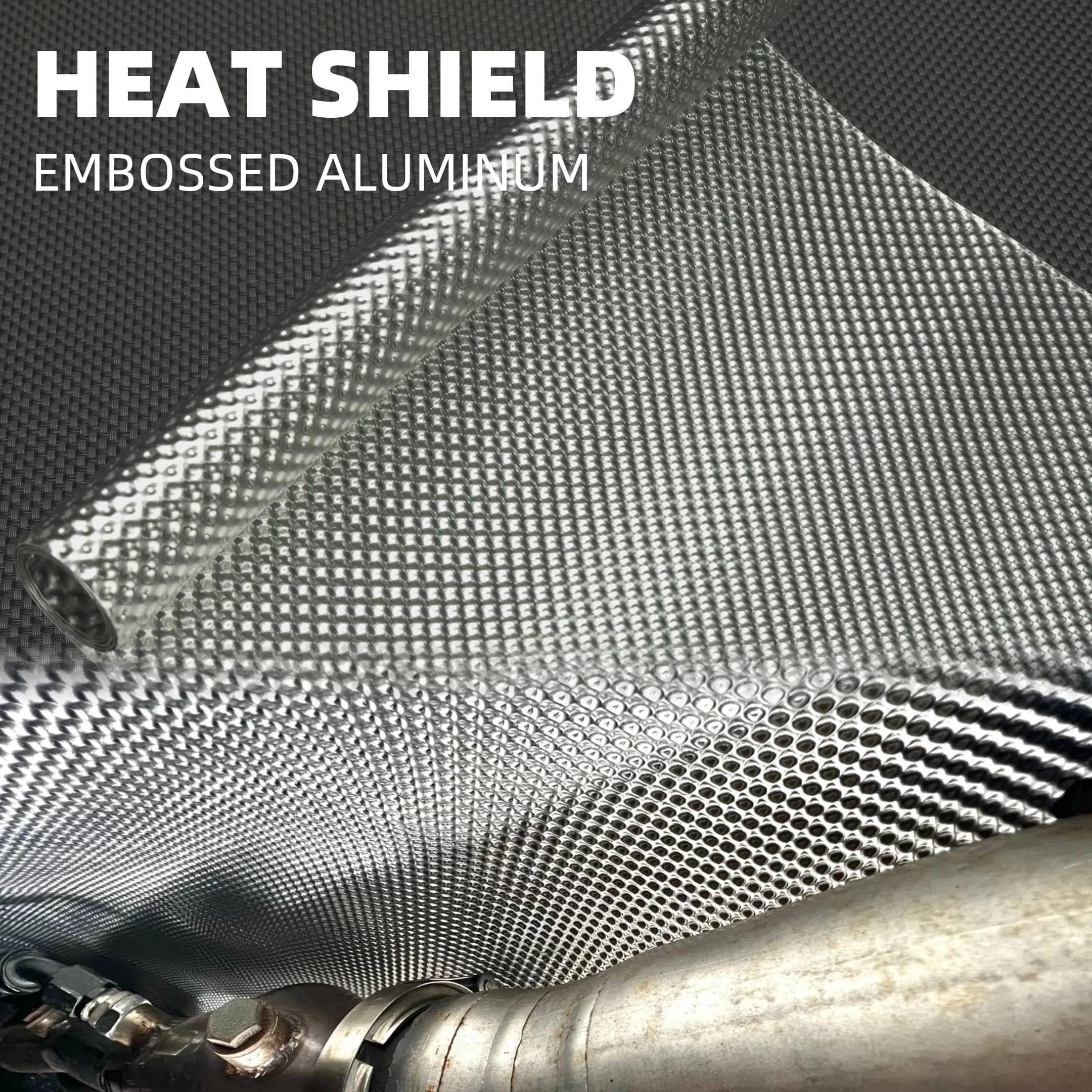 3D Embossed Aluminum Heat Shield for Car Exhaust Pipe Muffler Firewall Fuel Tank Automotive Heat Barrier Shield with Cable Ties