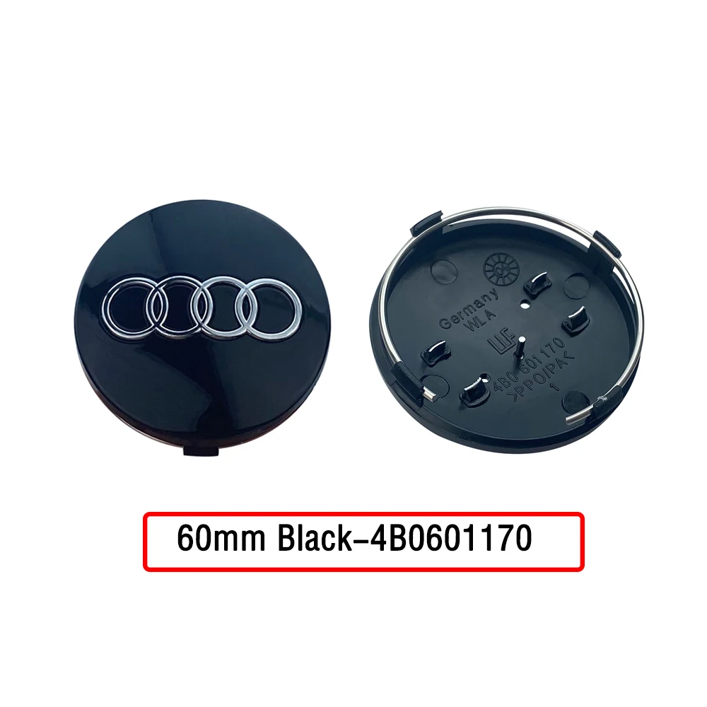 4pcs 60mm 61mm 68mm 69mm Car Styling Wheel Center Cap Hub Covers Badge 4B0601170 For Audi A3 A4 A5 A6 A7 A8 S4 S6 Accessories