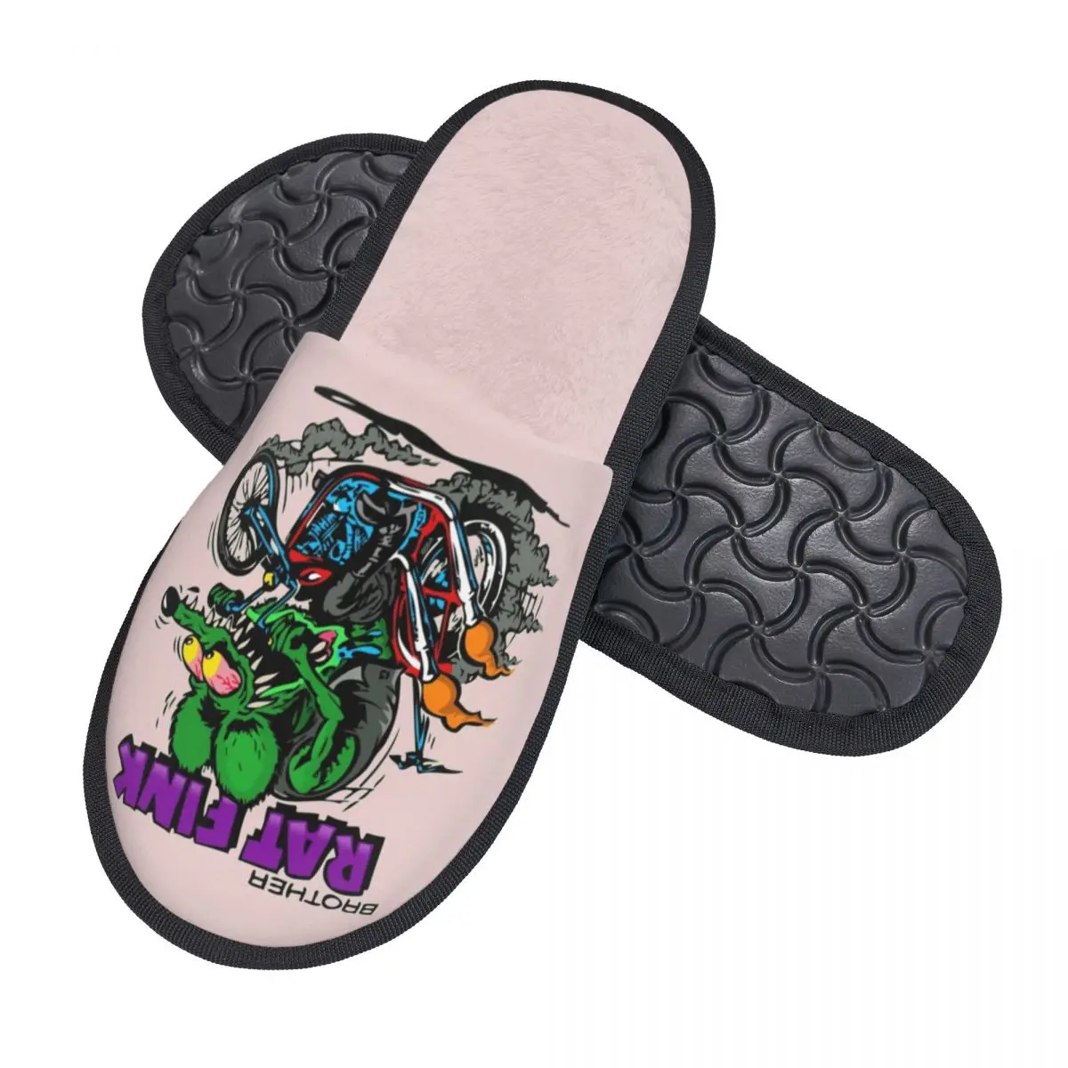 شباشب ريت فينك المريحة مع شباشب من الإسفنج الذكي للنساء أحذية منزلية لغرفة النوم برسوم كرتونية