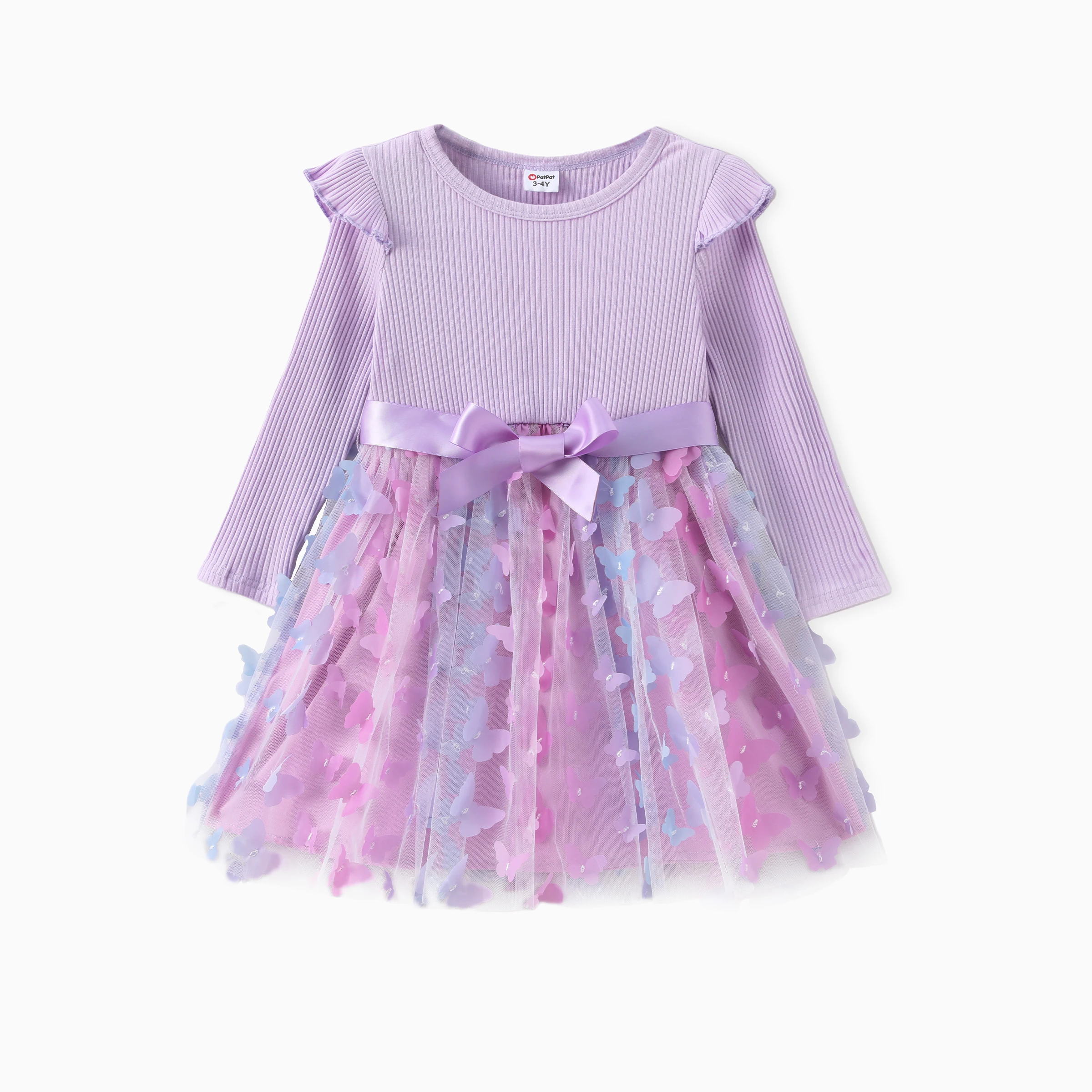 PatPat Toddler Girl Sweet Mesh Splice Dress