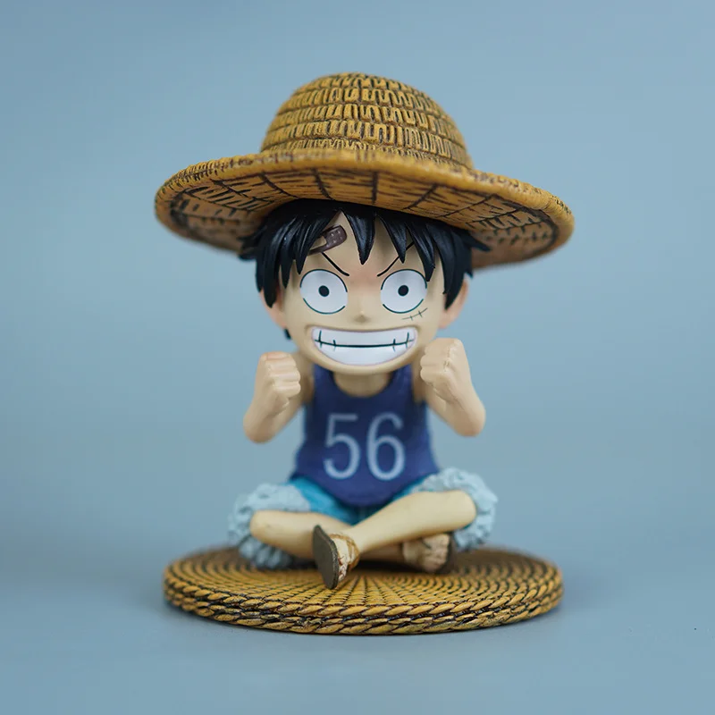 9cm figura de uma peça sentada infância luffy figura modelo dos desenhos animados periférico desktop coleção ornamentos presentes