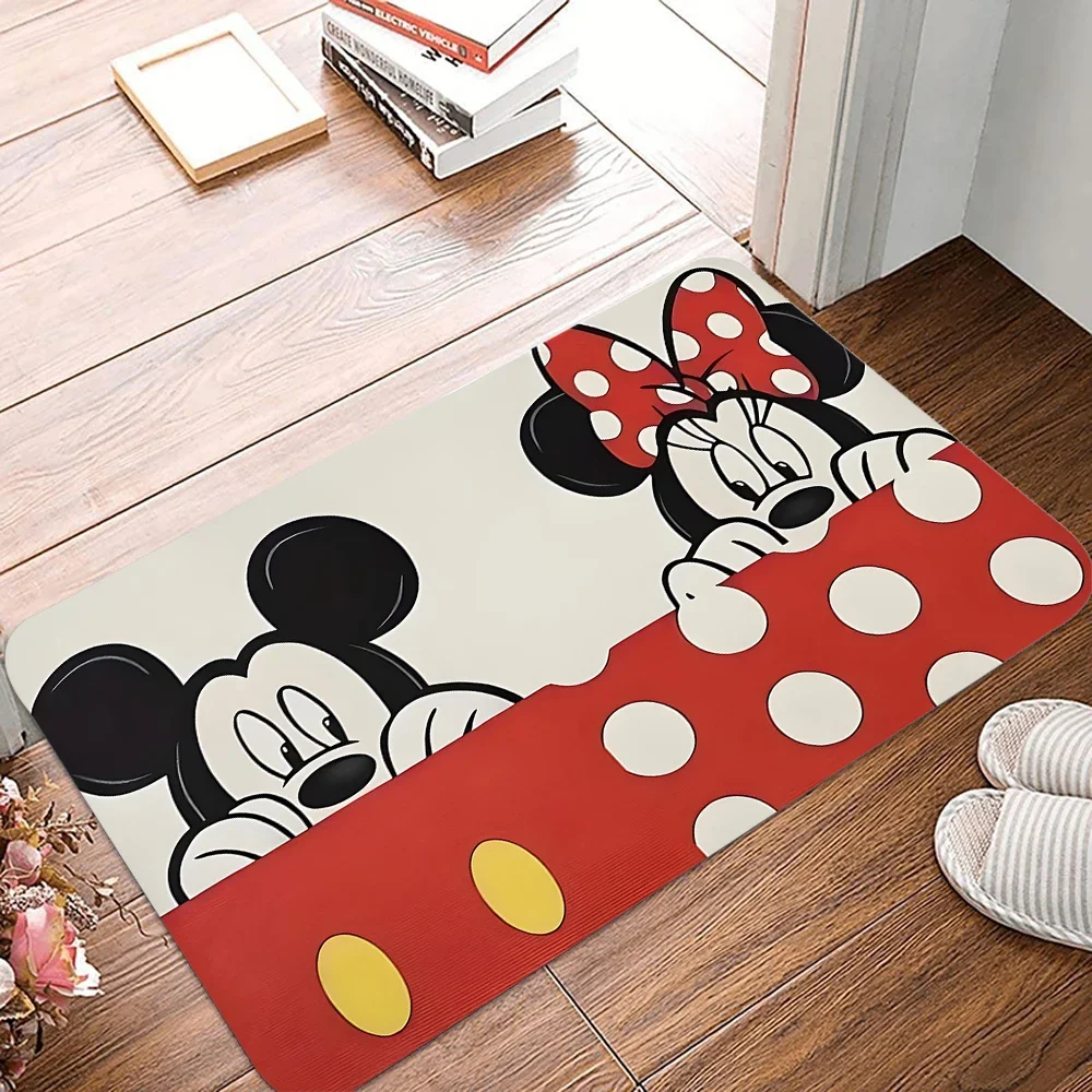 

MINISO Disney Микки Маус Добро пожаловать коврик Нескользящий коврик для спальни, кухни, ванны, тряпка, полиэстер, моющийся ковер, домашний декор
