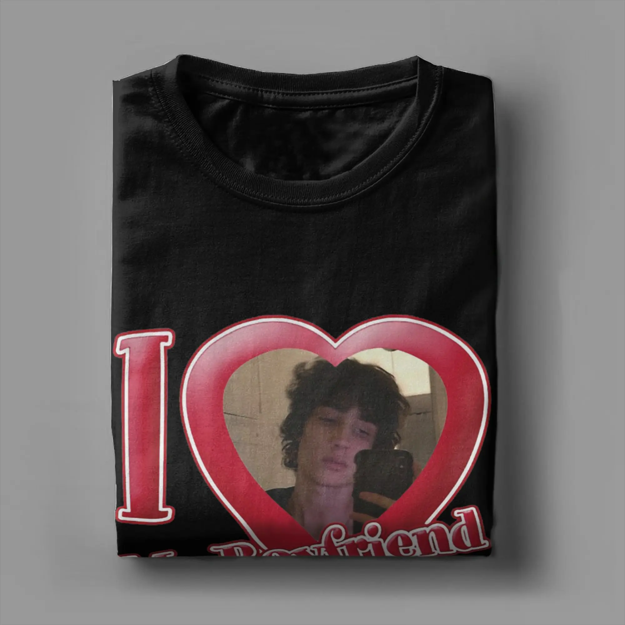 I Love Myboyfriend Sombr T Shirt for Men Cotton Funny T-Shirts Round Neck  Tees Short Sleeve Clothing Birthday Present