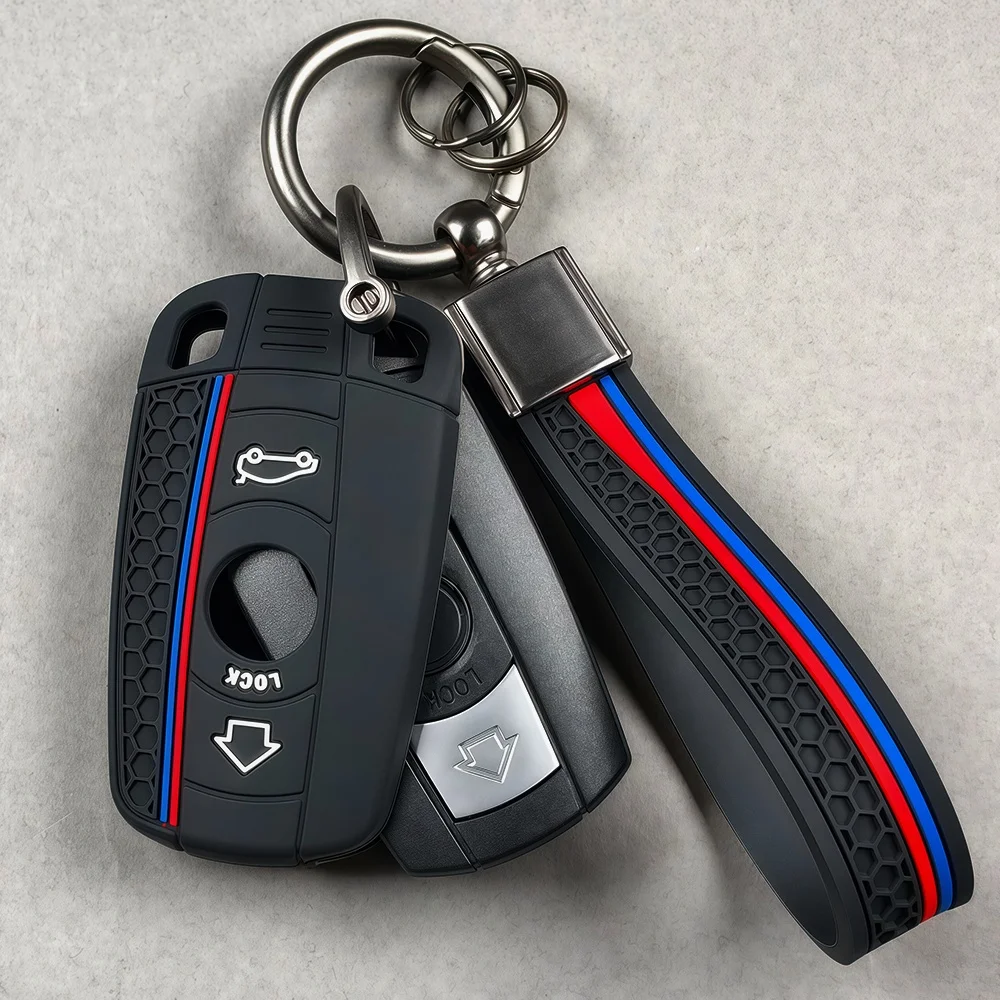 Silicone Car Key Case Cover For BMW X1 X5 X3 1 3 5 6 Series Z4 E60 E61 E70 E81 E87 E90 E91 E92 Key Protector Shell Accessories
