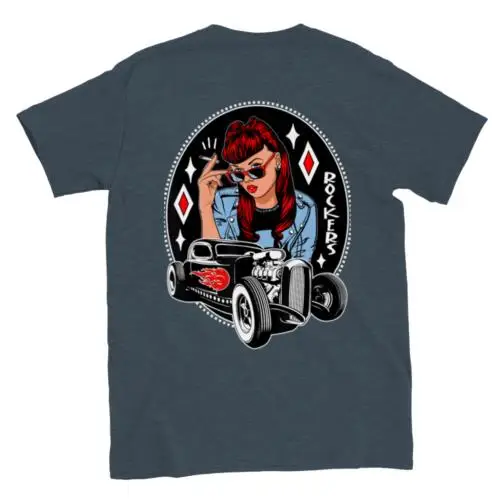 

Rockers Hot Rod - Back Print - Classic Unisex Crewneck T-shirt