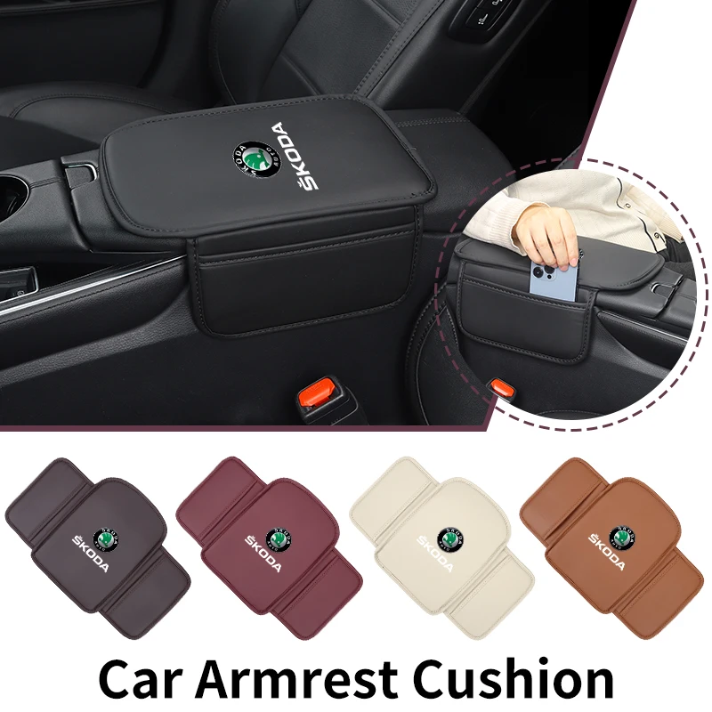 Car Armrest Box Pad Console Protector Armrest Storage Mat Accessories For Skoda Octavia Rapid Kodiaq Superb Derivative Karoq Fab view 2