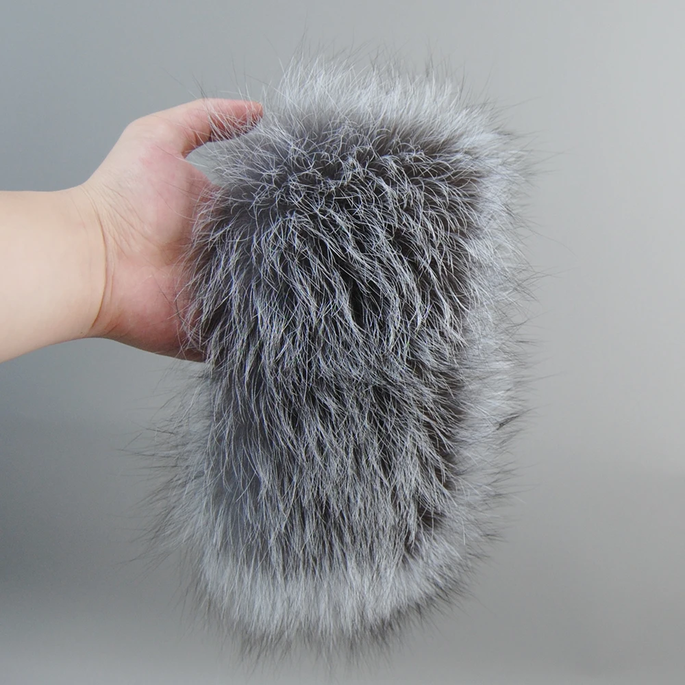 Natural Good Elastic Knitted Genuine Real Fox Fur Ring Scarves Warm Fox Fur Headband New Women Winter Fashion Real Fox Fur Scarf