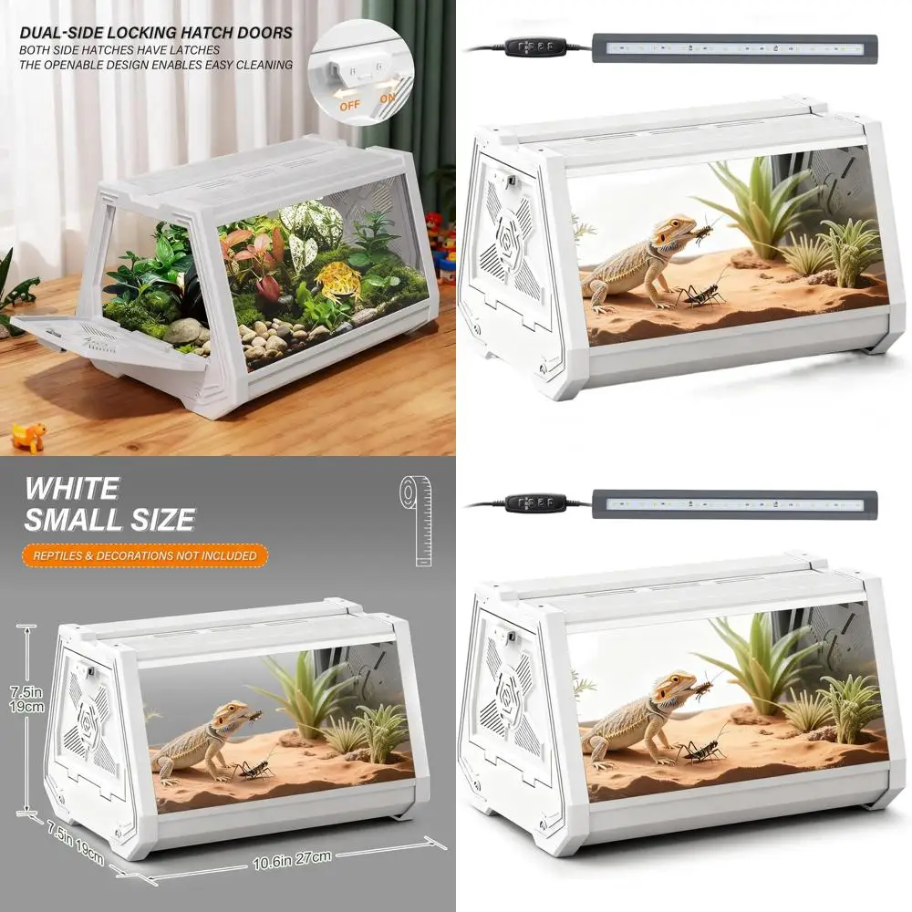 

All-in-One Adjustable Bright LED/UVB Reptile Terrarium with Timer for Geckos, Frogs, Snakes, and Insects