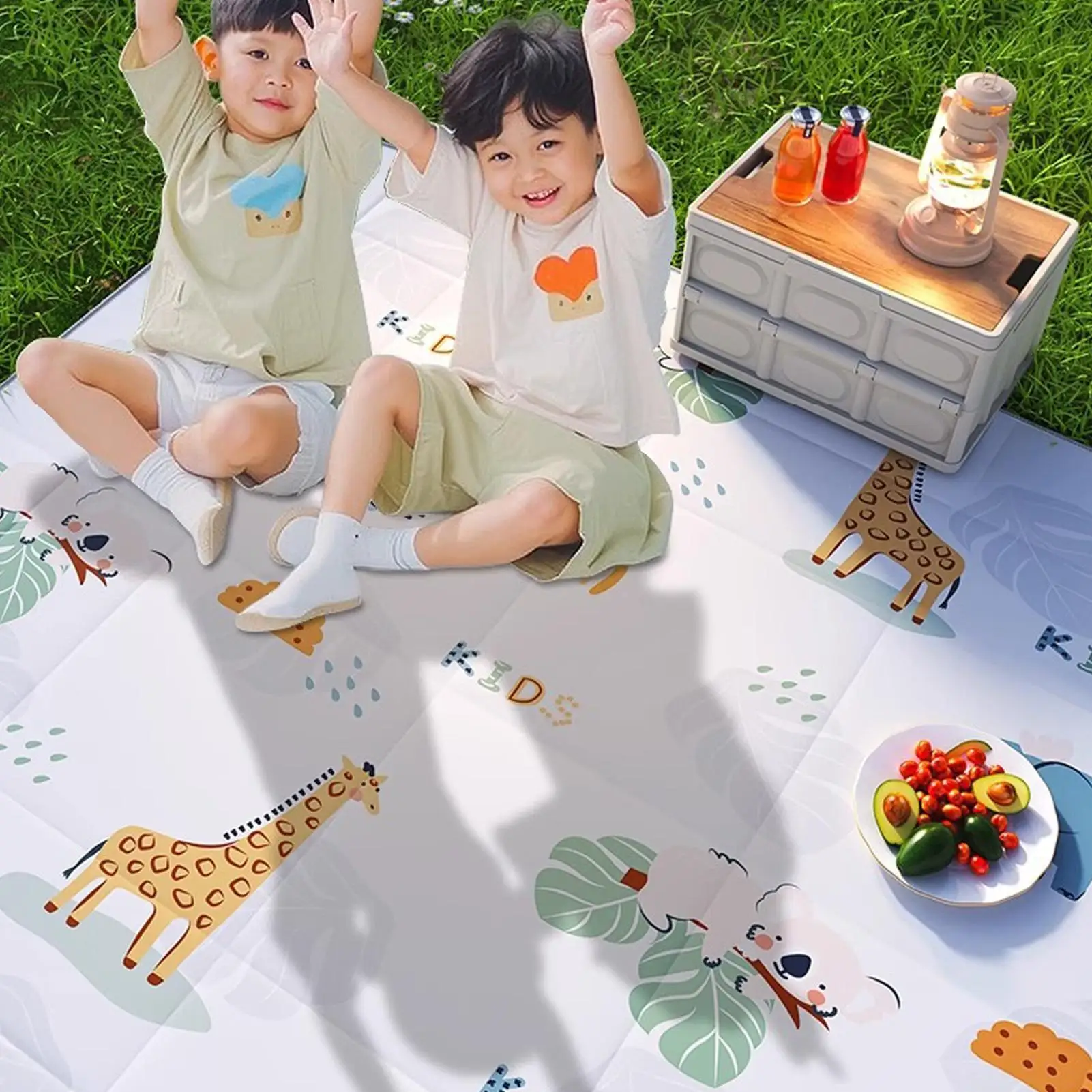 Foldable Baby Play Mat Children's Double-sided Pattern Protection Non-slip Activity Carpet Children's Educational Activity Mat