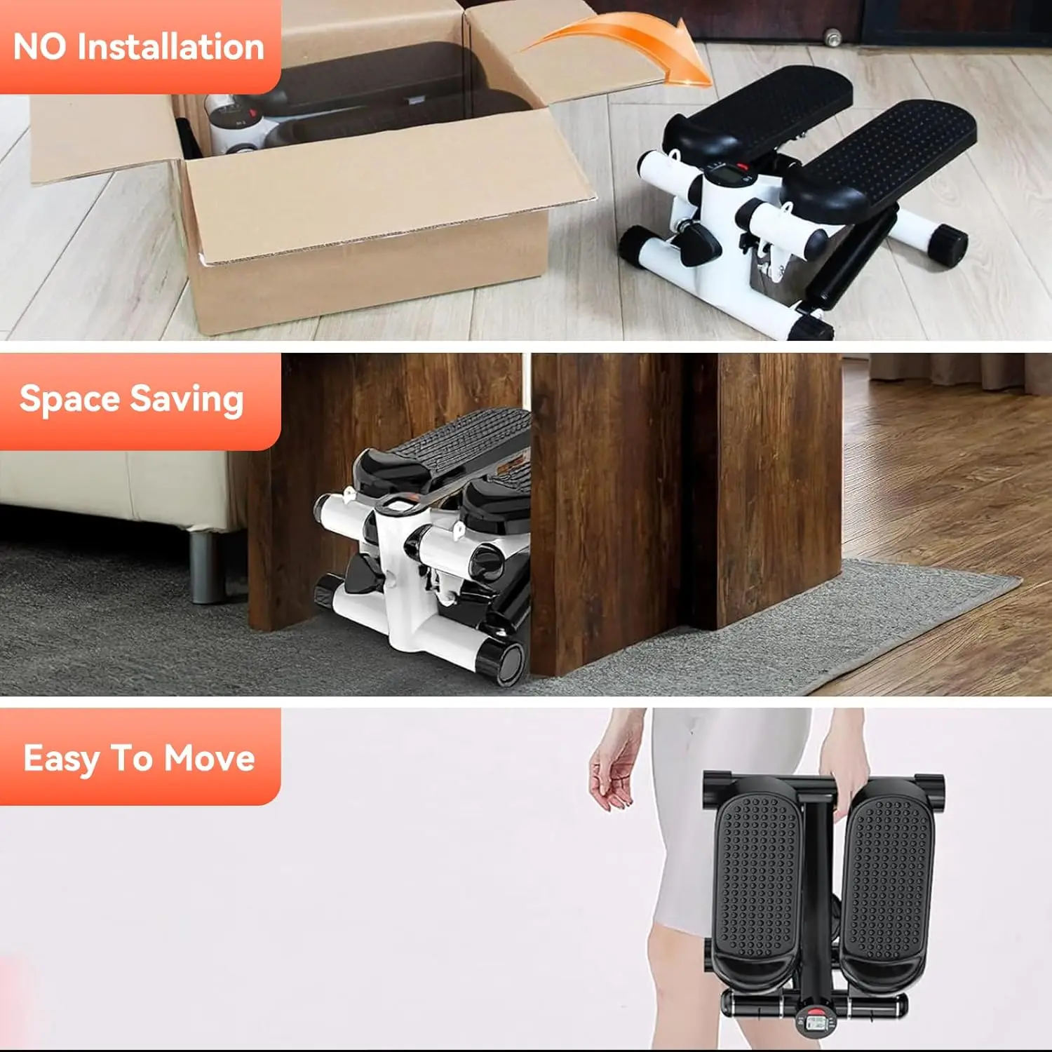 

Portable Mini Stepper Exercise Steel ABS Plastic Machine for Home Workouts