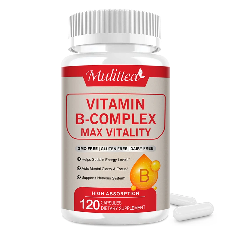 Mulittea Vitamin B Complex Capsule (B1 B2 B12 B6 )Supports Energy Metabolism and Immune System Energy Contain all B Vitamins