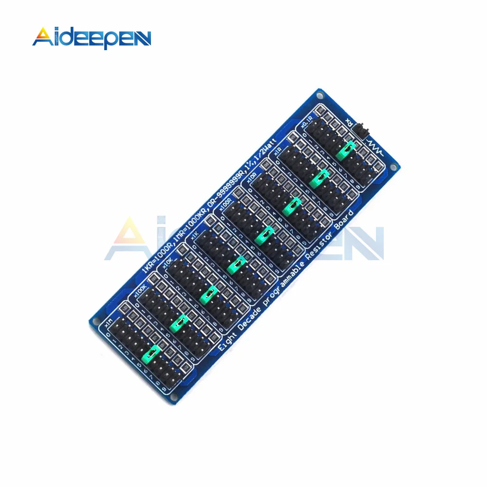 0.1R-9999999R 1R-9999999R Programmable Resistor Resistance Board Module 1/2W 1% 8pcs Jumper Caps 0.1-9999999MΩ