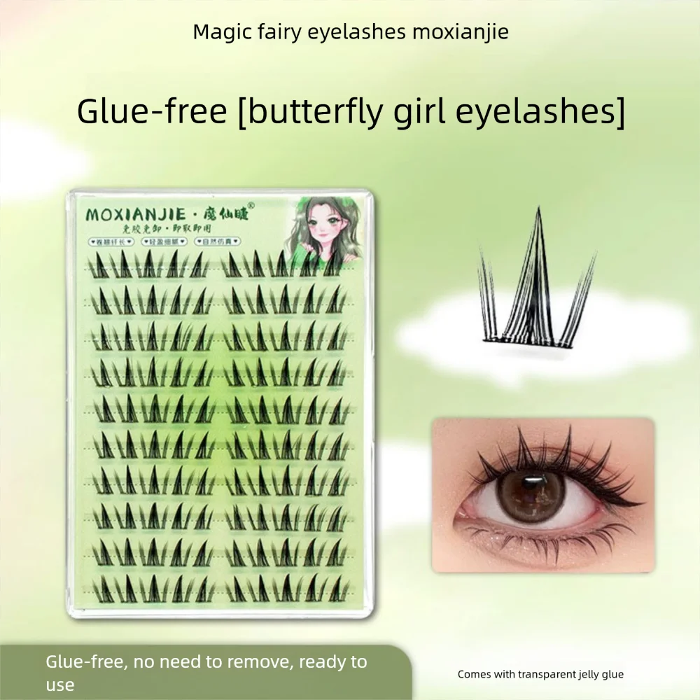 New Self Adhesive False Eyelashes No Glue Thick Lash Cluster Manga Eye Soft Eyelash Extension Eye Makeup