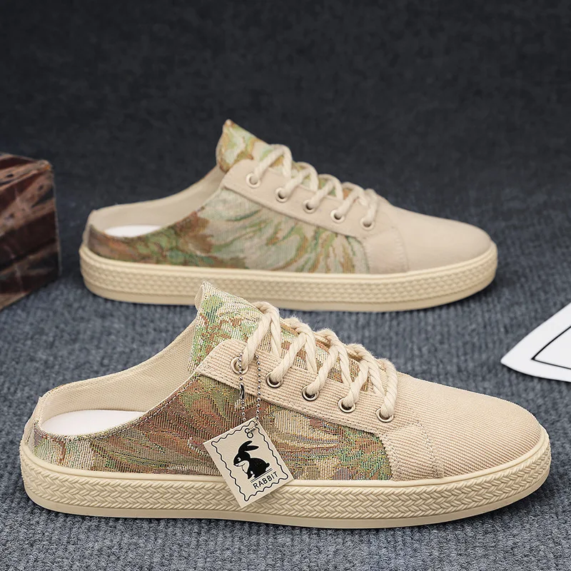 

Модная повседневная мужская обувь, летние полутапочки, мужская спортивная обувь на платформе, уличная прогулочная обувь без шнуровки, легкие кроссовки