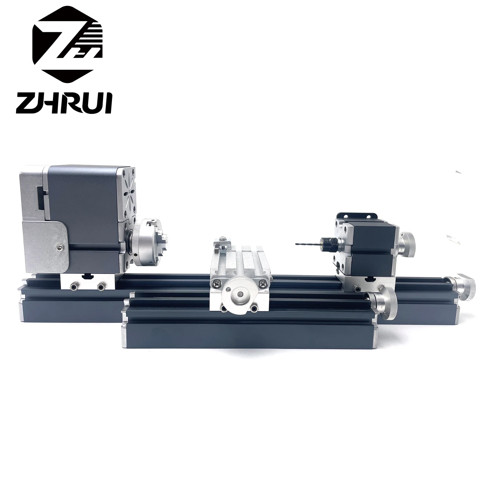 ZHRUI All Metal Mini Longer Lathe Machine DIY Tool Benchtop Wood Lathe for Woodworking Hobby Sience Education Modelmaking