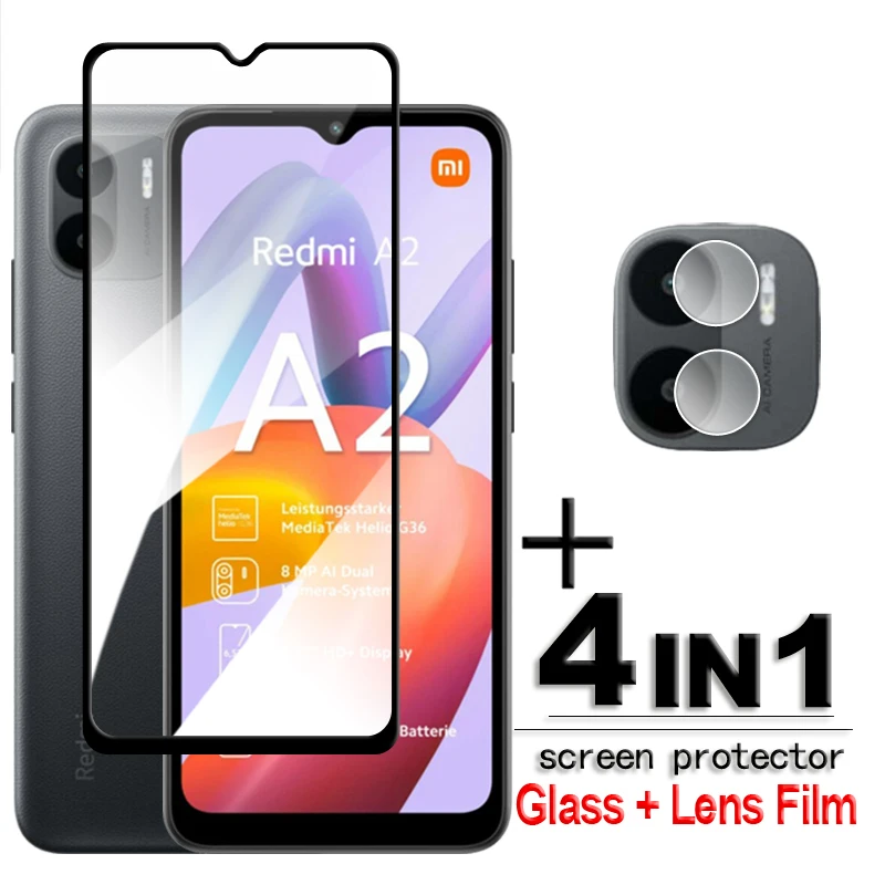 For Xiaomi Redmi A2 Glass Redmi A2+ A1+ A1 A2 Plus Tempered Glass 2.5D Full Glue HD Screen Protector For Redmi A2 Film 6.52 inch
