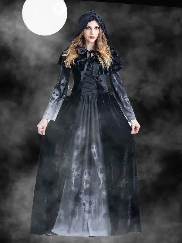 

Костюм на Хэллоуин, косплей Fem Reaper Long Dr, этнический сценический костюм, женская мода, осень 2025 г., бренд, зарегистрированная торговля...