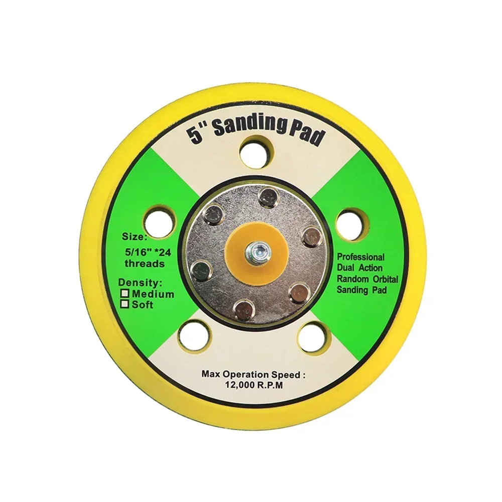 1PC 2-6 นิ้ว Hook และ LOOP Backing Pad,แผ่นรองสําหรับ DA Air Random Orbital Sander, air Sander Sanding Pad, m6 5/16 "* 24 ด้าย