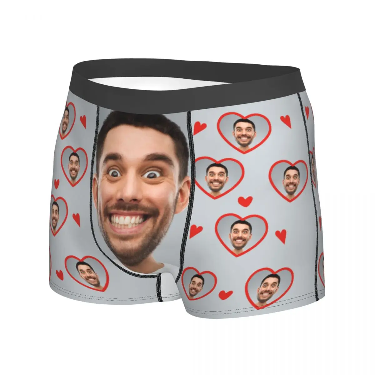 Funny Boxer Personalize Boxer Face Custom Photo Shorts Panties Briefs Men's Long Underwear Breathable Underpants for Homme