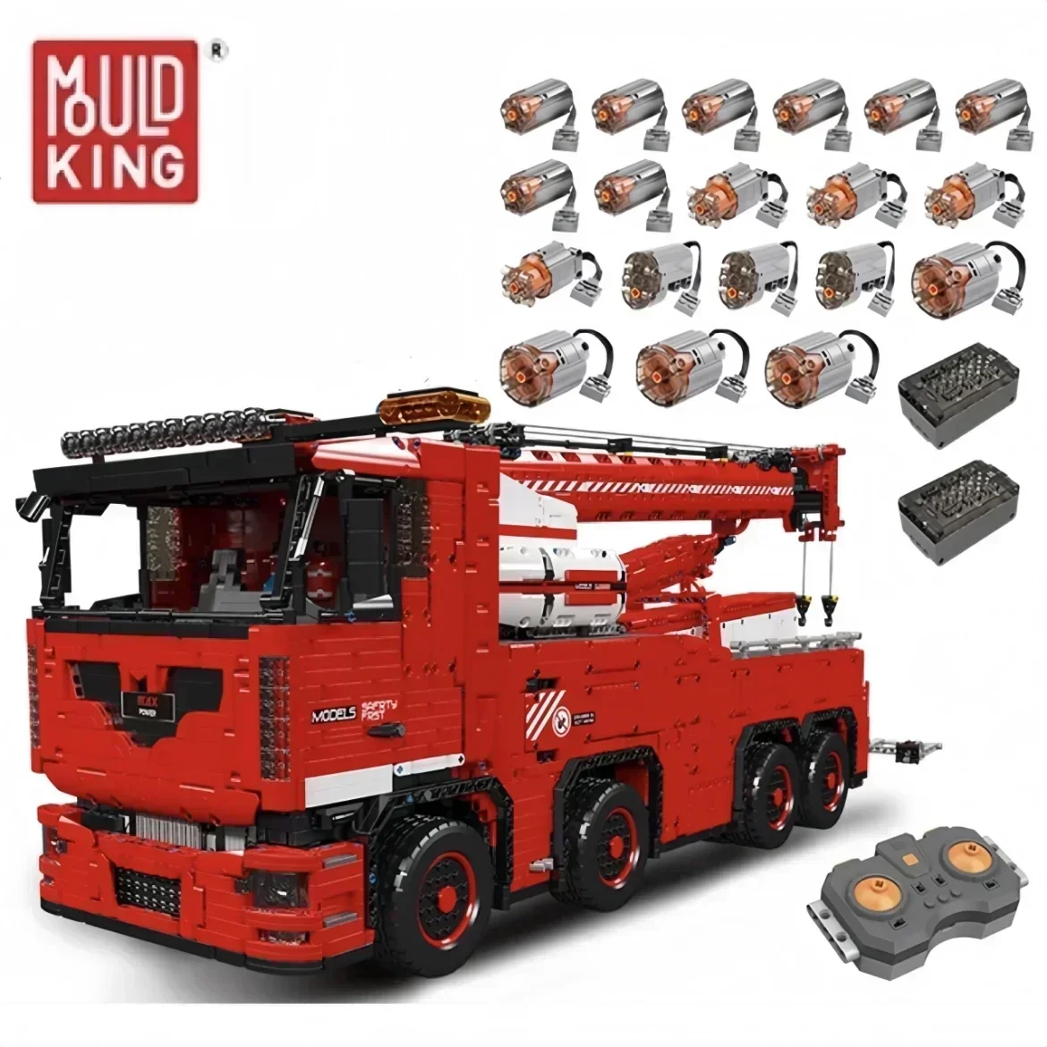 MOULD KING 19008S Technical Motorized Tow Truck MKII Building Block APP Control Mobile Crane Bricks Toys MOC-29848 Kids Gifts