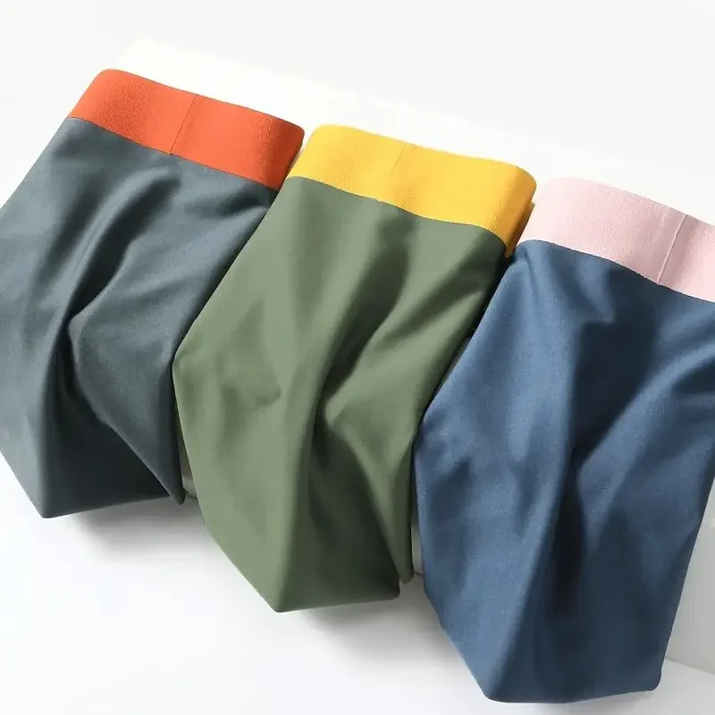 

3 шт. мужские бесшовные трусы из ледяного шелка, треугольные трусы с 3D перфорацией, летние тонкие подошвы, мужские спортивные шорты