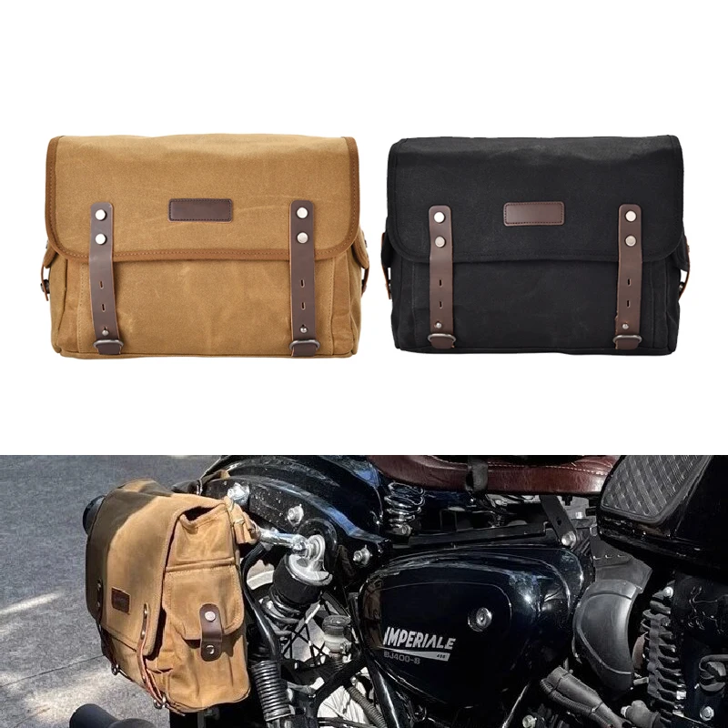 

Motorcycle Side Bag Retro Tool Bag Large Capacity Luggage Travel Bags Motorbike SaddleBag Universal