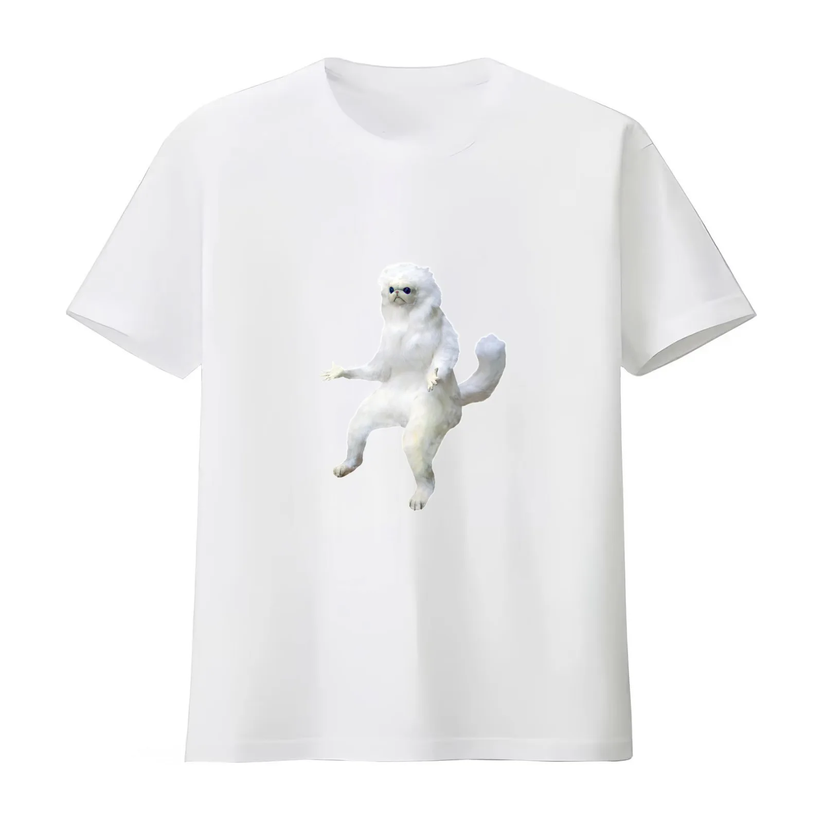 Confused Monkey Meme Sticker T-Shirt Summer Casual Cotton Tee Oversized Streetwear Tops Vintage Graphic Print 100% Cotton
