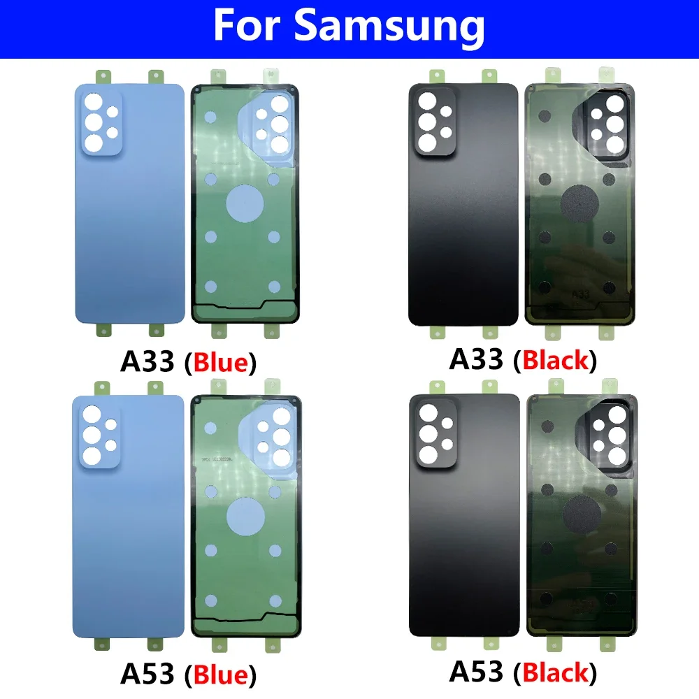 NEW For Samsung A53 A33 5G A52S A54 A34 Back Battery Cover Door Rear Rear Housing Case With Sticker Replacement Parts