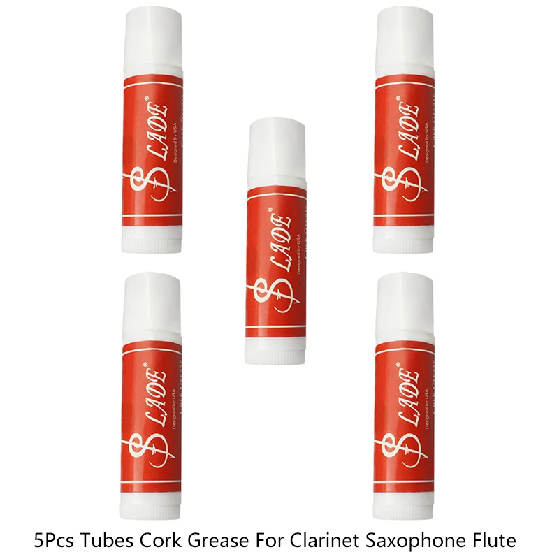 5 Pcs Saxophone Lube Instrument Care Tubes Cork Grease For Clarinet Saxophone Flute Oboe Reed Instruments