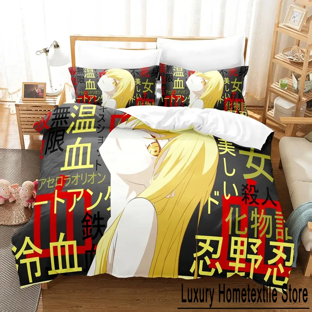 

Anime Monogatari Series Story Shinobu Oshino 2/3pcs Bedding Set Boys Girls Twin Queen Size Duvet Cover Pillowcase Bed Kids Adult