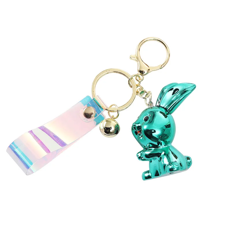 This Miniso electroplated rabbit key chain pendant, a car key accessory, is a cool, cute and exquisite bag pendant