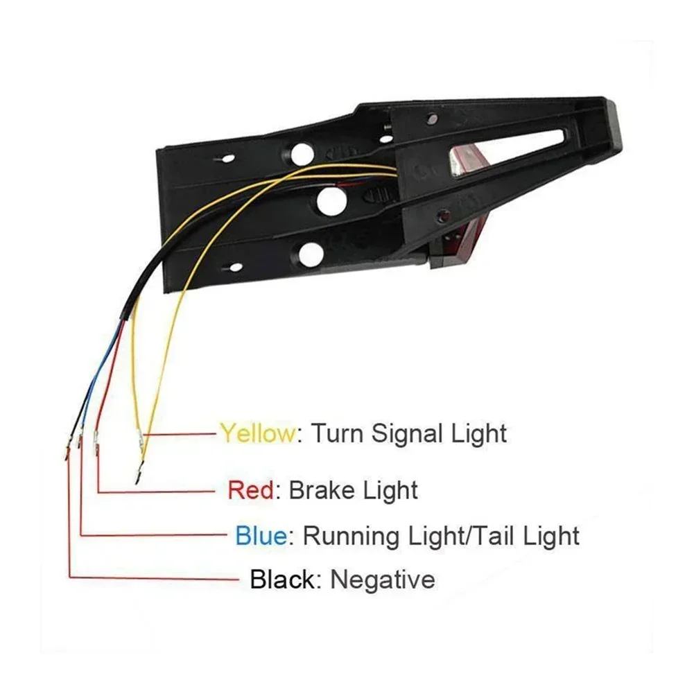 Motorcycle Dirt Bike Rear With Brake Stop TailLight Motocross Enduro Mudguards Tail Light 12V-15V