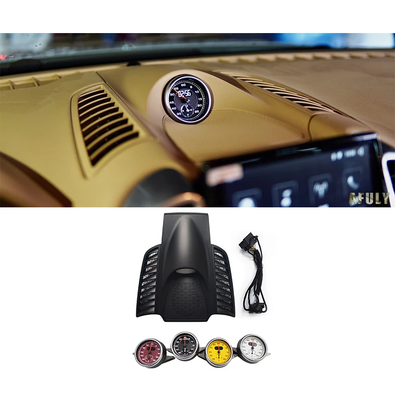 

For Porsche Cayenne 2011-2017 Car Modification Upgrade Center Console Stopwatch Console Speedometer Upgrade Kit