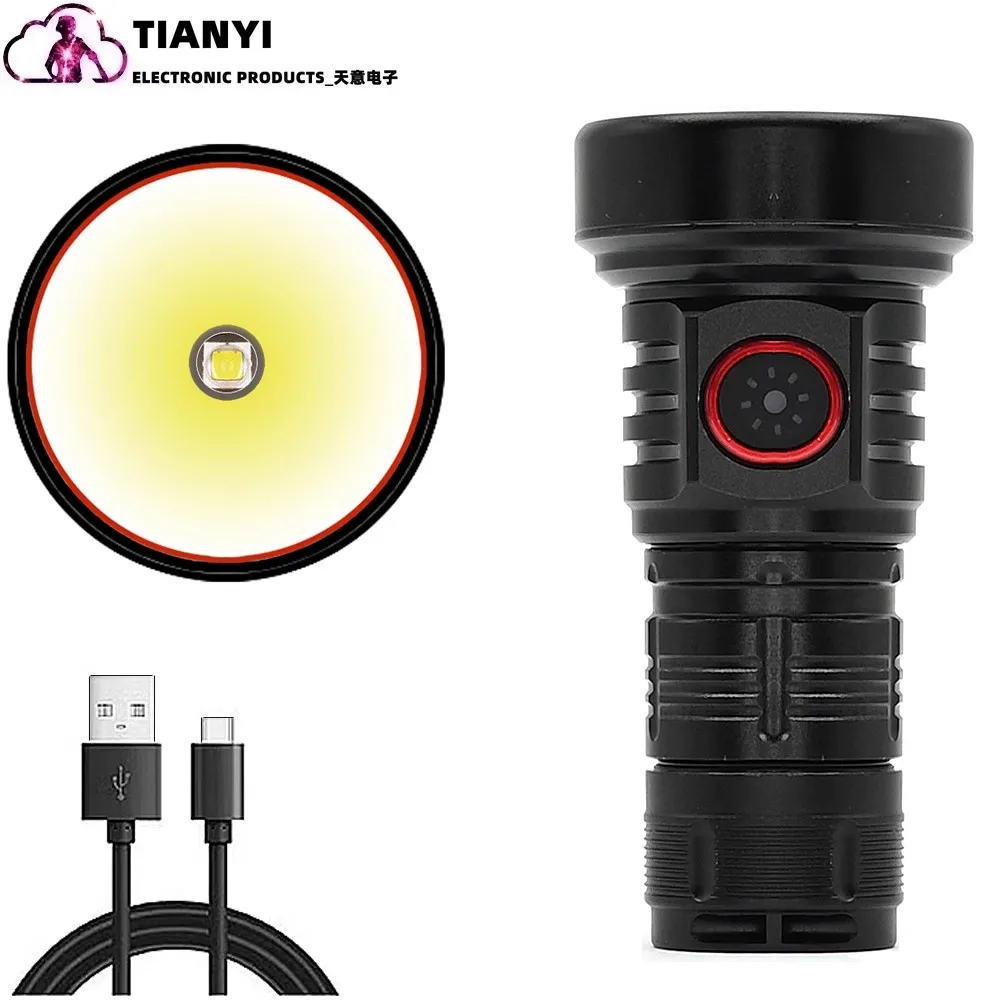 Linterna LED recargable de alto lumen, linterna táctica impermeable SST40, carga rápida USB, camping al aire libre