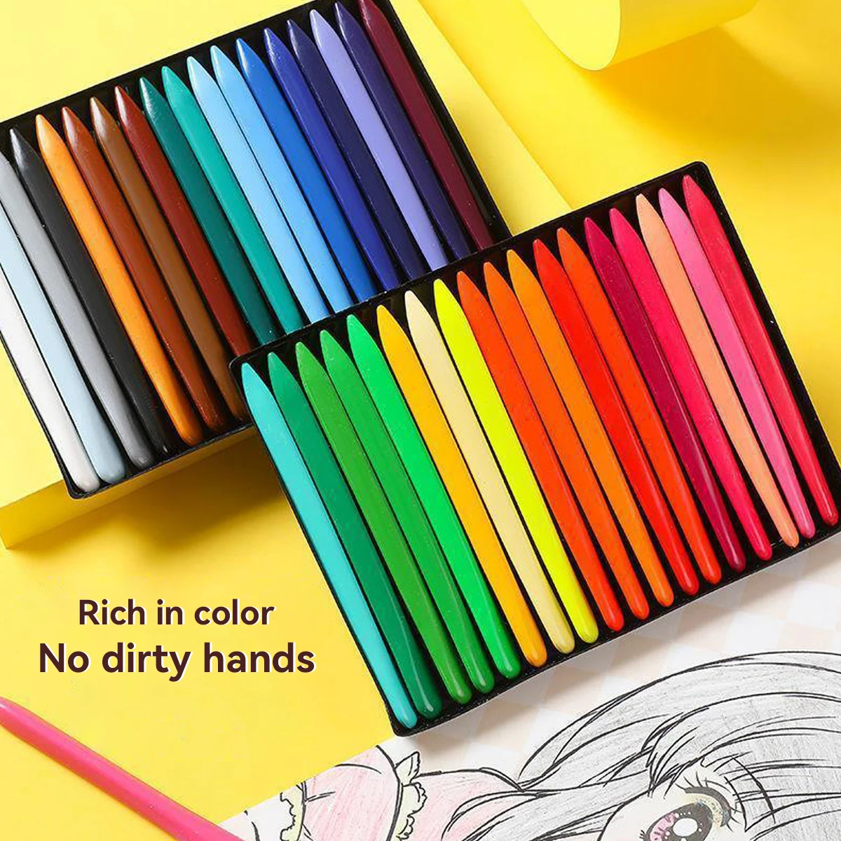 6/12/24/36 Colors Do Not Dirty Hands Plastic Crayon Erasable Painting Tools Children Wax Pencil Graffiti Oil Stick Stationery