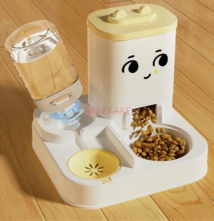 Cat Bowl Dog Bowl Automatic Feeder Cat Food Bowl Rice Bowl Cat Double Bowl Drinking Bowl Integrated Non Wet Mouth Pet Supplies