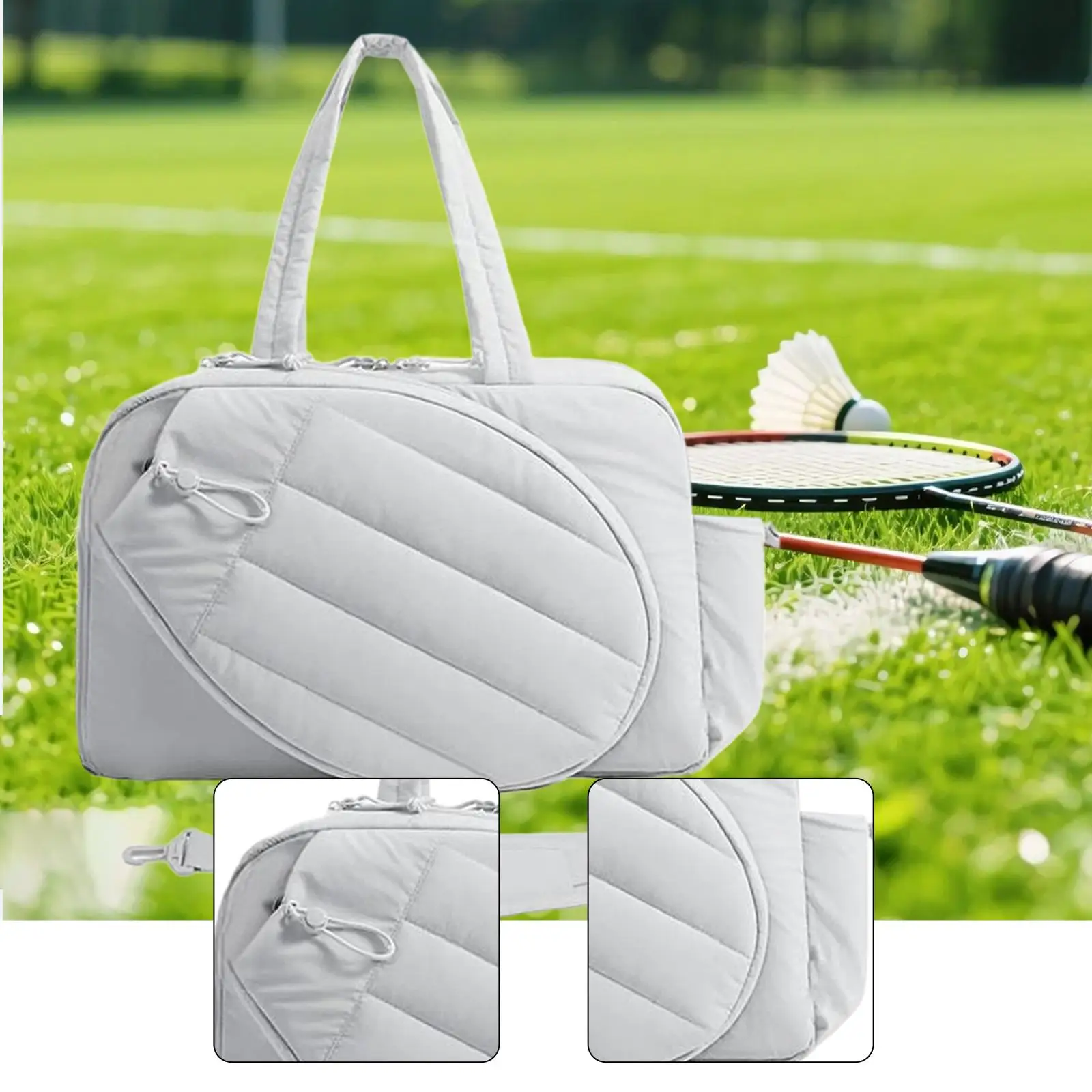 

Versatile Tennis Bag Portable Sports Equipment Organizer Paddle Bag for Badminton Pickleball Weekend Travel
