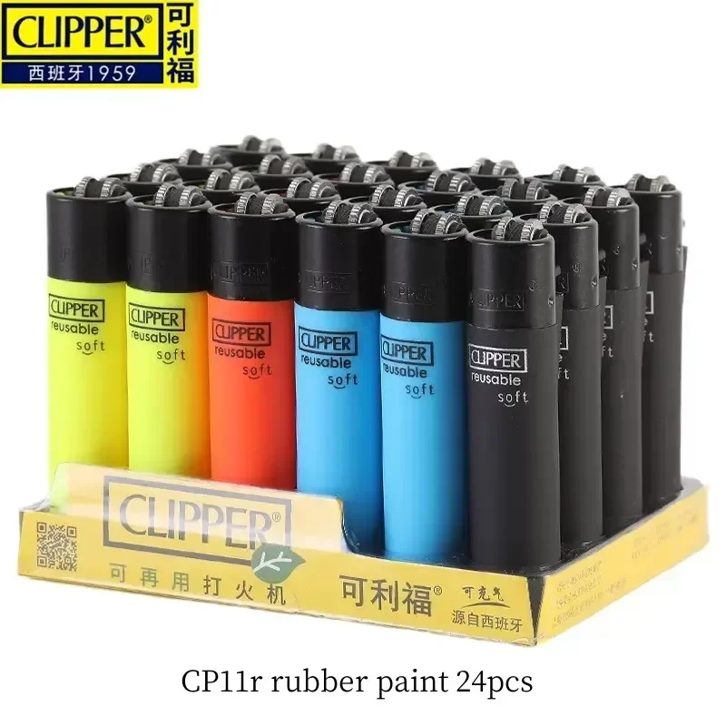 Clipper Lighter Large Color Rubber Spray Paint Lighter Butane Gas Lighter Fire Rate High Lighters Smoking Ignition Gadgets Gift