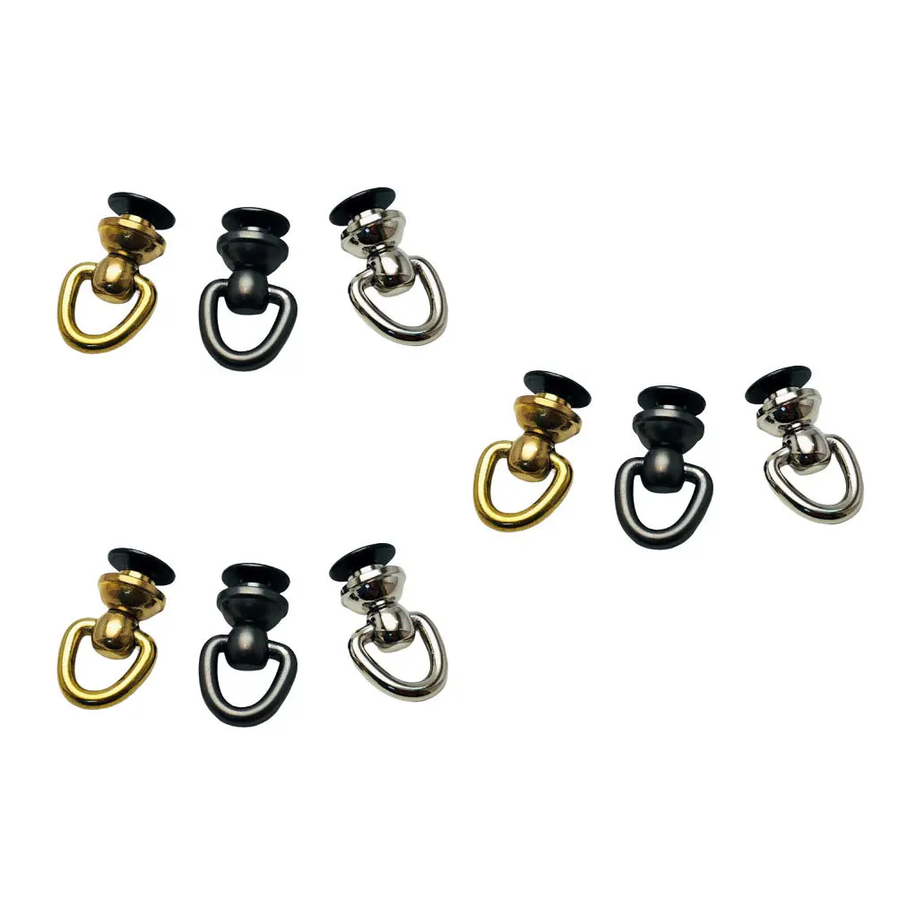 

9 pcs 12Mm Base Screw 360 Degree Rotating D Ring For Luggage Accessories Metal Round Wire Buckle Horseshoe Detachable Fastener
